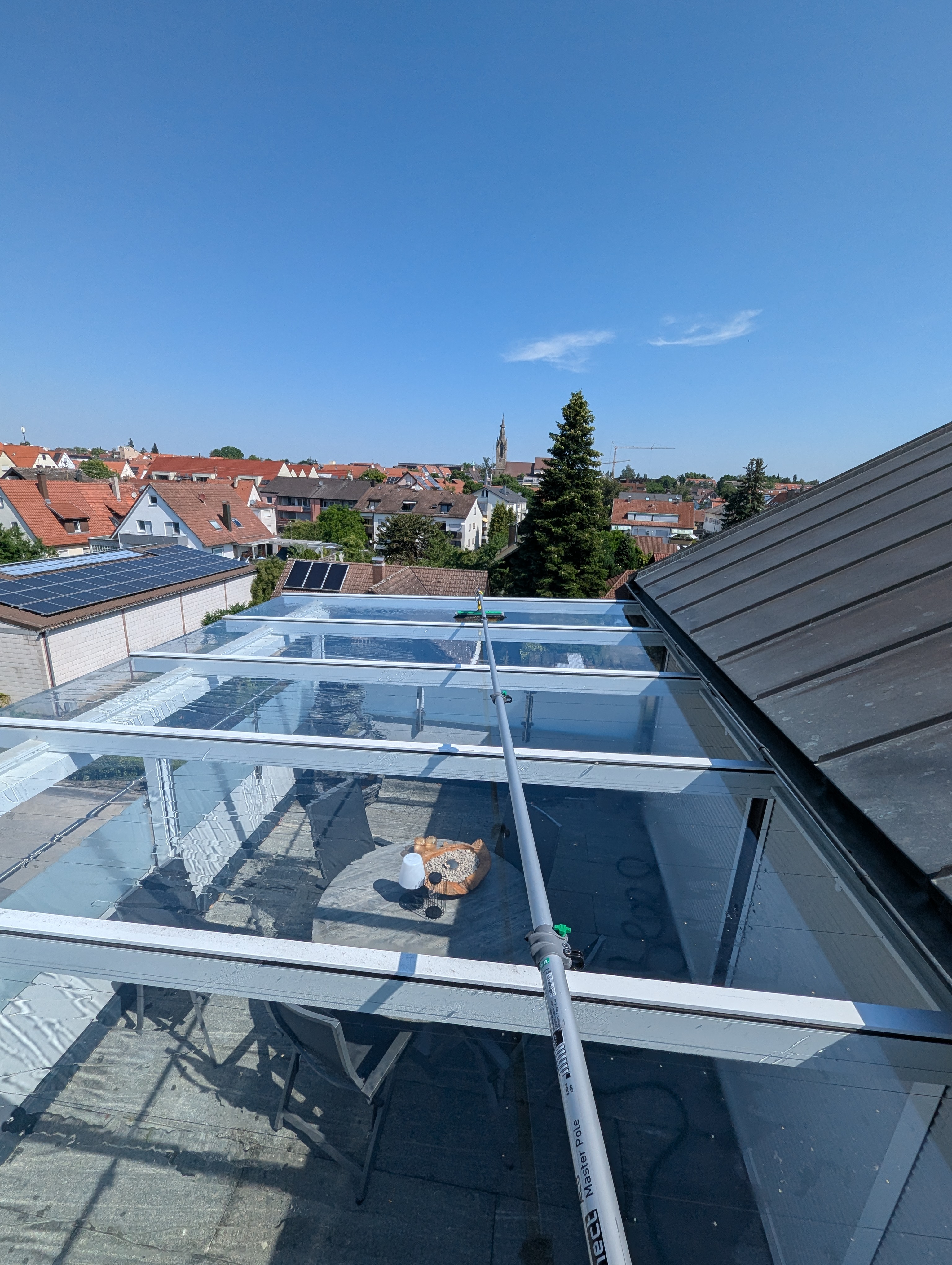 Glasüberdachung nach professioneller Reinigung